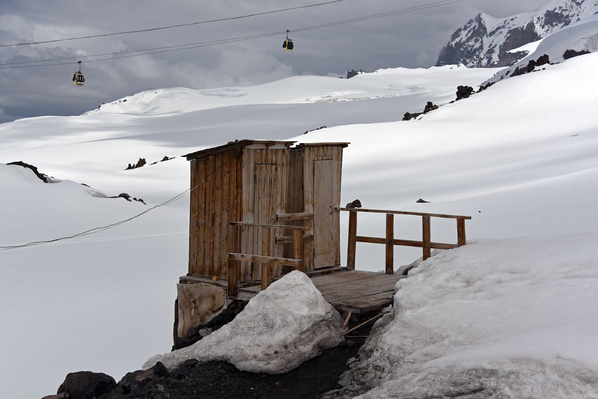 04A Our Double Toilet Outside At Garabashi Camp 3730m To Climb Mount Elbrus